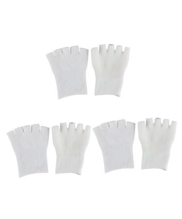 Beaupretty 3 Pairs Gel Socks Bunion Straightener Toe Spacers Toe Spreader Open Toe Socks Heel Sleeves for Cracked Heels Five Finger Socks Foot Care Socks Thumb Splitter White