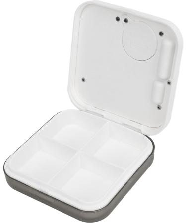 Smart Medication Organizer with Timer Bell Vibration Reminder 4 Compartments Medicine Box for Portable Storage Grey - Buy Online on GoSupps.com
