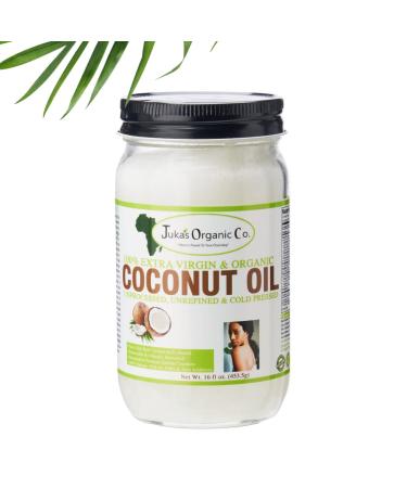 Juka's Organic Coconut Oil - 100% Organic, Unprocessed, Unrefined, Extra Virgin & Cold Pressed - 16.9 oz - Buy Online on GoSupps.com