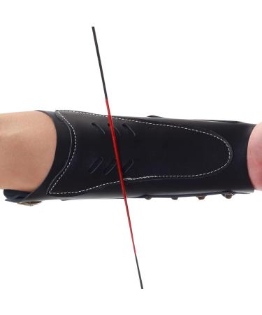 SOPOGER Archery Arm Guard - Traditional Leather Forearm Sleeve for Bow Shooting, Adult Youth Men Women, Black - Buy Online on GoSupps.com