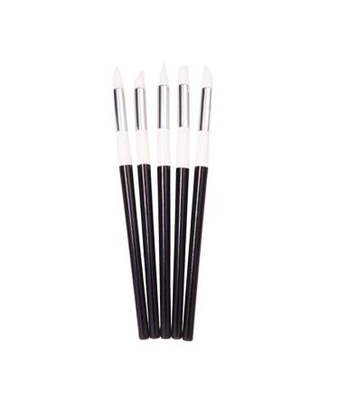 Minkissy 5Pcs Nail Polish Remover Pen Nail Art Polish Corrector Pen Nail Carving Tools for Home Shop(Black White)
