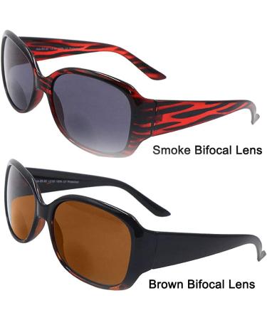 HyKaada 2 Pack Bifocal Reader Sunglasses 1.5x UV Protection Sun Reading Glasses - Designer Colors with 2 Pouches - Buy Online on GoSupps.com