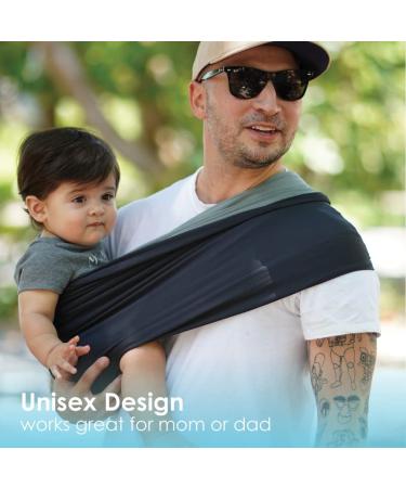 Baby K'tan Baby Wrap Carrier - Pre Wrapped Hygienic Sport Performance Sling - UVA/UVB Sun Protection - HeiQ Technology - Quick Drying Fabric - Active Oasis Black & Grey (Medium) - Buy Online on GoSupps.com