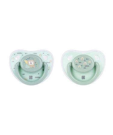 Kikkaboo Baby Pacifier Savanna (0-6 Months) - 2-Pack Silicone with Ventilation Holes - Green Color - Buy Online on GoSupps.com