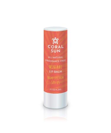 Coral Sun SPF 15 Mineral Lip Balm Unscented