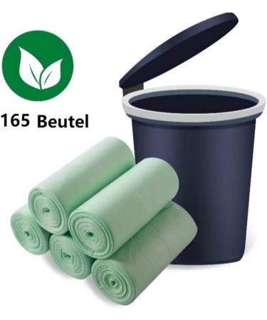 Aurmoo 165 Biowaste Sacks - Eco-Friendly 6L Organic Waste Bags for Kitchen Office & Living Room (36x37cm Green) - Buy Online on GoSupps.com