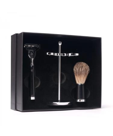 Benjamin Barber Classic 3-Piece Shaving Set | Ebony Razor Set - Stylish Durable & High Quality - International Shipping Available - Buy Online on GoSupps.com