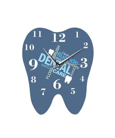TENGJU Non-Ticking Silent Dental Words Tooth Shaped Dentist Professional Wall Watch Decorative Clinic Ornament Dental Orthodontics Decor Clock s
