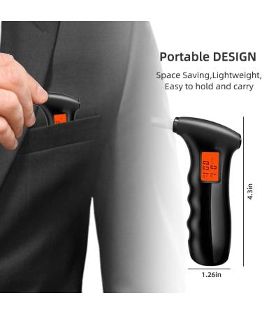 Professional Portable Alcohol Tester Breathalyzer | Digital LCD, Auto Power Off, Sound Alarm | 5 Mouthpieces | for Drivers & Home Use - Black - Buy Online on GoSupps.com