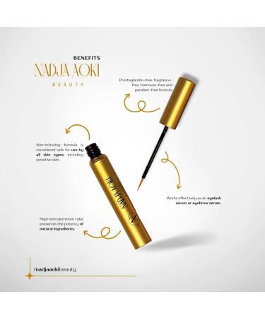 Premium Eyelash Growth Serum for Longer, Thicker Lashes and Eyebrows - 5ml - Buy Online on GoSupps.com