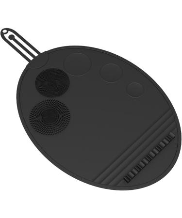 Brush Cleaning Mat Scrubber Mat Multipurpose Portable Washing Tool Silicone Brush Cleaning Mat for Daily Use Eye Brush black - Buy Online on GoSupps.com