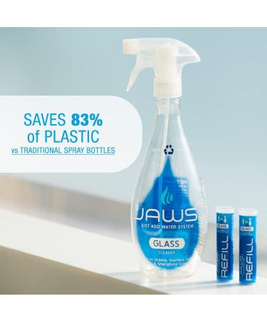 JAWS Glass Cleaner Bottle with 2 Refill Pods | Eco-Friendly Refillable Cleaning Supplies - Shop Internationally - Buy Online on GoSupps.com