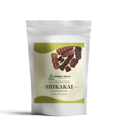 Herbal Hills Shikakai Powder (Acacia Concinna Powder) | 16 Oz (454 GMS) | Natural Hair Growth Cleanser & Conditioner