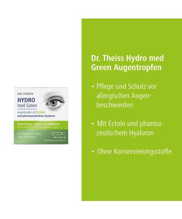 DR. THEISS Hydro Med Green Eye Drops Relief for Itchy Dry Eyes from Pollen Dust & Animal Hair | International Shipping Available - Buy Online on GoSupps.com