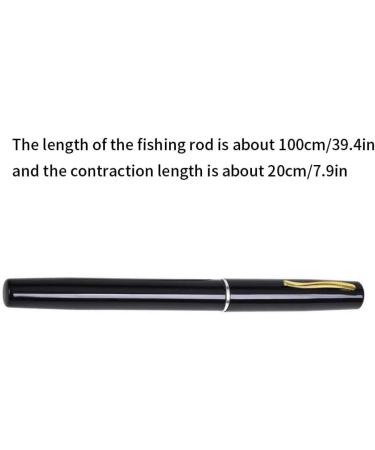 Portable Mini Fishing Rod - Compact Pen Style with Rotating Wheel & Bag for Winter Outdoor Fishing | Fishing Accessories in Black - Buy Online on GoSupps.com