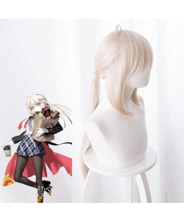 Anime Cosplay Hairpieces - Light Pink 16 Long Straight Ponytail Wigs | High-Temperature Resistant Fiber - Buy Online on GoSupps.com