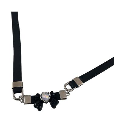 OralGos Aesthetic Heart Bow Choker Necklace Trendy Necklace Jewelry Accessory Necklace for Women Metal