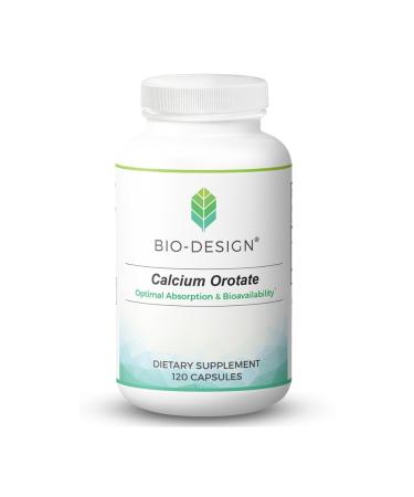 Bio-Design Calcium Orotate - Bioavailable Chelated Mineral Supplement - 110 mg per Serving - Supports Bone Cardiac & Nervous System Health - 120 Capsules