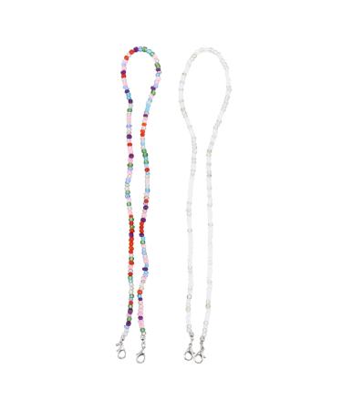 FRCOLOR 2 STK glasses mask chain mouth cover lanyard glasses cord simple mask band chain for hanging the mask chain holder for face cover ear.