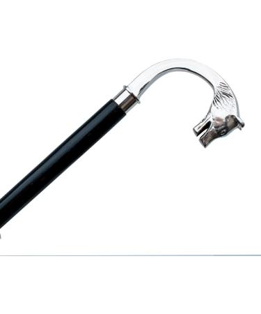 FICUS GIFT Wooden Brass Walking Stick with Black Shaft and Silver Handle - Ideal Halloween Costume Canes for Women Men and Seniors - Buy Online on GoSupps.com