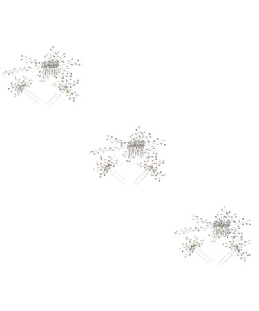 minkissy Pearl Hair Clip 3 Sets Bridal Headwear Rhinestone Hair Clip Wedding Bridal Hairpin Wedding Hair Side Comb s for Wedding Hair Teasing Comb Decor Hair Comb Zinc Alloy Bride Pearl