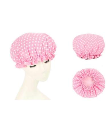 Dusenly 2 Pack Waterproof Shower Caps Polka Dot Spa & Salon Hat for Women & Girls Double Layer Bath Caps - Buy Online on GoSupps.com