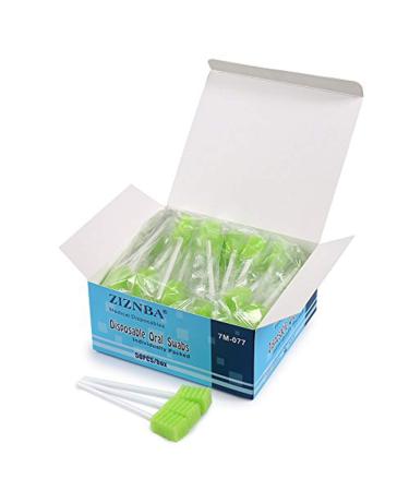 (50 Pack) Disposable Oral Swabs, Sterile Dental Sponge Swabsticks Unflavored for Mouth & Gum Cleaning