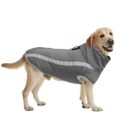 FEimaX Waterproof Dog Coat with Reflective Design - Warm Winter Jacket for Large Dogs - Grey - Buy Online on GoSupps.com