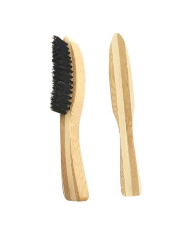 Minkissy beard brush for men beard brush made of wood mustache-styling tool beard slatted ridge brush to apply beard balm mustache cord stubble brush stubble brush h lzern man care accessories 17x3cm wood color