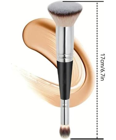 Makeup Brushes Dual-ended Foundation Brush Concealer Brush Perfect for Any Look Premium Luxe Hair Rounded Taperd Flawless Brush Ideal for Liquid Cream Powder Blending Concealer - Buy Online on GoSupps.com