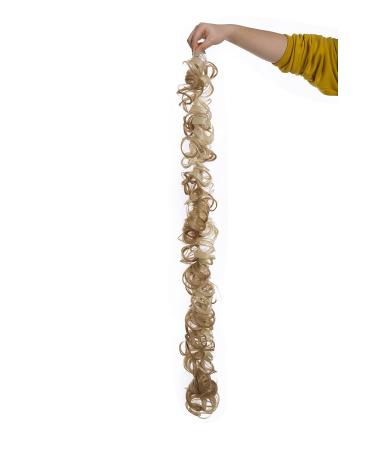 XXXL Hair Extensions for Voluminous Curls - Dark Blonde to Bleach Blonde Ponytail Updos - Buy Online on GoSupps.com