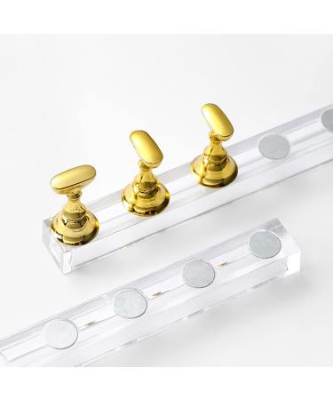 Magnetic Lotus Shape Acrylic Nail Exercise Stand Set - Reusable Clear Crystal Holders for Beginners - Purple - Buy Online on GoSupps.com