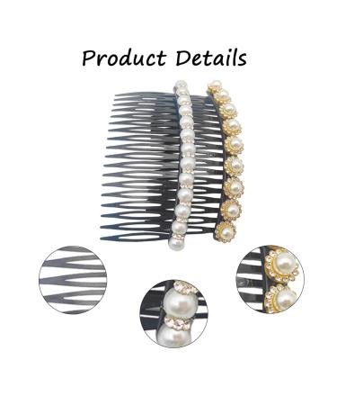 Black Pearl Decorative Hair Combs Set - Perfect for Daily French Twist - Ideal Gift for Girls - Wedding Hair Accessories - Buy Online on GoSupps.com
