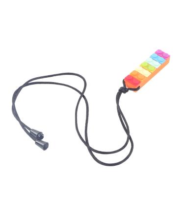 Baby Teether Necklace Baby Teether Necklace Soft Gum Massage Colorful Silicone Infant Sensory Chew Pendant for Boys Girls 5pcs (Orange)