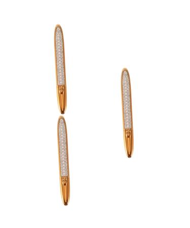 BIUDECO 3pcs Self Adhesive Mascara Black Pencil Eyelash Tool Lash Tools Non Magnetic Eyeliner Plastic Golden
