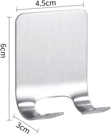 Self-Adhesive Stainless Steel Razor Holder Hooks - 2 Pack Waterproof Double Hooks for Bathroom & Kitchen | No Drilling Required - Buy Online on GoSupps.com
