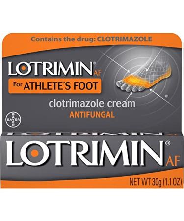 Lotrimin AF Cream for Athlete's Foot, Clotrimazole 1% Antifungal Treatment, Clinically Proven Effective Antifungal Treatment of Most AF, Jock Itch and Ringworm, Cream, 1.1 Ounce (30 Grams) 1.05 Ounce (Pack of 2)