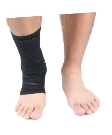 Silicone Ankle Brace - Support for Sprained Ankle | 1pc 24x12cm Black - International Shipping Available - Buy Online on GoSupps.com