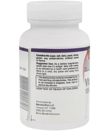 BariatricPal Vitamin D-3 125mcg (5000 IU) - Easy Swallow Vegetarian Softgels (100ct Bottle) 100 Count (Pack of 1) - Buy Online on GoSupps.com