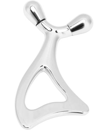 Portable Silver Face Massage Device - Gua Sha Spoon Tail Comfortable Manual Metal Massager for Relaxation & Skincare - Buy Online on GoSupps.com