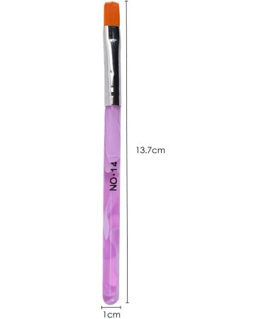 TRIXES 7PC UV Gel Acrylic Nail Brush Set - Assorted Nail Art & Builder Brushes - Accurate Professional Salon Painting Tools - Marbled Purple Pink - Buy Online on GoSupps.com
