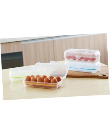 2pcs 10 Eggs Portable Refrigerator Clear Storage Bin with Lid Egg Holder Storage Box re-usable Green 24.5*10.5*7cm - Buy Online on GoSupps.com