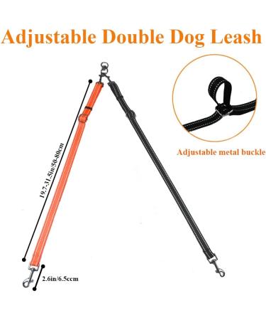 Buy AsoCea Double Dog Leash - Tangle-Free 360 Reflective Coupler for Small Medium & Large Dogs - Perfect for Running & Training - Buy Online on GoSupps.com