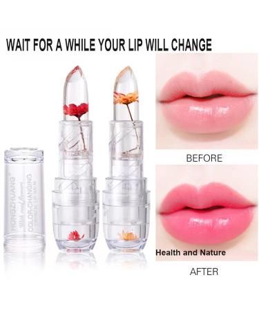HONGZHUANG 6PCS Double Flower Jelly Discoloration Lipstick Gift Set - Color-changing Lip gloss with pH Control for Long Lasting Protection - Makeup Kit - Buy Online on GoSupps.com