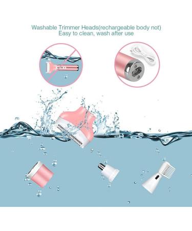 Ghzest Electric Shaver for Women - 4 in 1 Wireless Ladies Razor & Bikini Trimmer for Face Nose Eyebrows & Body - Buy Online on GoSupps.com