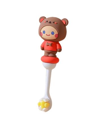 Buy Cute 3D Cartoon Brown Bear Children's Toothbrush - Soft Bristles for Toddlers (1-6 Years) - Odorless & Perfect for Kids - Buy Online on GoSupps.com