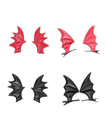 Devil Hair Clips with Bat Wings | Halloween Party Hair Accessories & Cosplay Hairpins - Buy Online on GoSupps.com