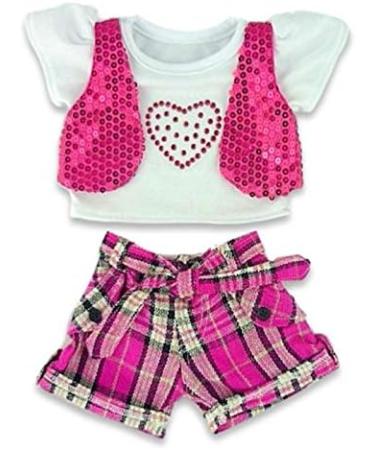 Build a Bear Wardrobe Pink Check Outfit with Hat and Boots - Fits Build a Bear | Teddy Bear Clothes Set - Buy Online on GoSupps.com