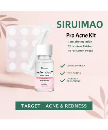 SIRUIMAO Premium Drying Lotion with Swab Overnight Solution For Face and Body Dry Out Pimples Blemishes Zits And Clean Pores 12ml / 0.41 FlOz - Buy Online on GoSupps.com