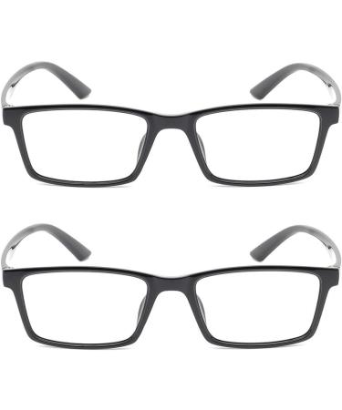Mcoorn Reading Glasses with Blue Light Filter - Indestructible Flexible 2-Pack (Black 2.5x) - No Yellow Tint - Buy Online on GoSupps.com